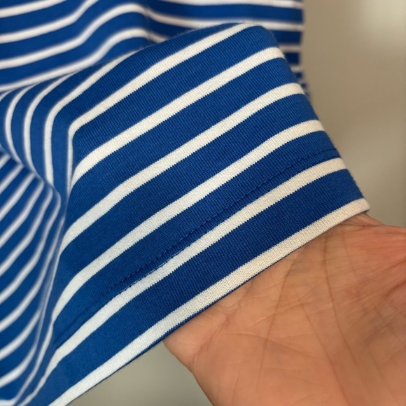 New DRAPER JAMES Blue/White Stripe Nautical Tie Waist Tee Shirt Dress Size M - Picture 8 of 10